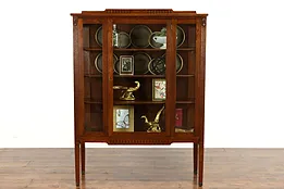 Traditional Antique Oak China or Curio Display Cabinet, Bookcase #38737
