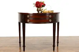 Georgian Design Vintage Mahogany Half Round Demilune, Hall Console Table #38624