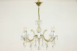 Maria Theresa Design Vintage Cut Crystal 6 Candle Chandelier #36120