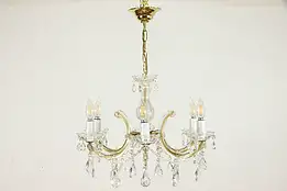 Maria Theresa Design Vintage Cut Crystal 6 Candle Chandelier #36120