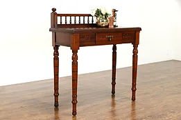 Victorian Eastlake Antique Walnut Hall or Serving Console, Writing Desk #39228