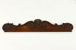 Victorian Antique Architectural Salvage Carved Oak Crest 40" #39362