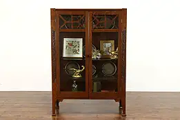 Arts & Crafts Mission Antique Office or Library Bookcase, Display Cabinet #33807