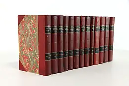 Set of 14 Leatherbound Gold Tooled Vintage Books, Hall Caine #39256