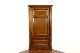 Farmhouse Country Pine Antique Corner Cabinet, Pantry Cupboard #39437