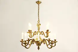 Traditional Brass Two Tier 12 Candle Vintage Chandelier #39455