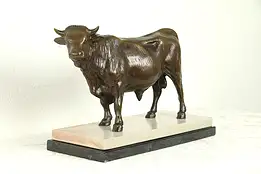 Bronze Antique French Sculpture of a Bull, Stock Market Statue #31241