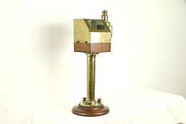 Brass & Mahogany Antique Binnacle Ship Compass, Dietz Lantern #31927