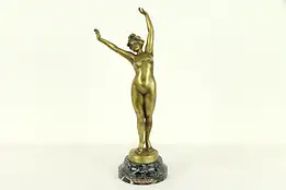 Bronze Antique French Statue, Le Reveil or Awakening, Signed David #31239