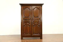 Italian Antique 1780 Carved Walnut Armoire, Wardrobe or Closet   #30979