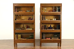 Pair of Arts & Crafts Mission Oak Stacking Craftsman Lawyer Bookcases #32140