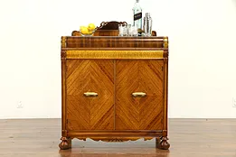 Art Deco Vintage Bar Cabinet or Server, Bakelite Pulls  #32568