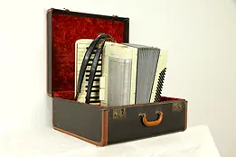 Silvietto Vintage Italian Accordion Musical Instrument with Case  #32589