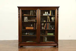 Victorian Antique Carved Oak Library Bookcase, Berkey & Gay #33010