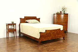 Romweber Vintage 3 Pc Bedroom Set, Full Size Bed, Curly Birch #33108
