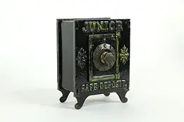 Victorian Antique Junior Safe Deposit Coin Bank, Combination Lock #33510