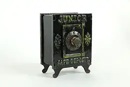 Victorian Antique Junior Safe Deposit Coin Bank, Combination Lock #33510