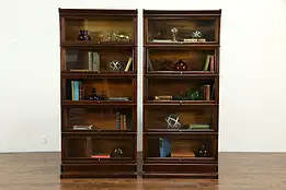 Pair of 5 Stack Barrister or Lawyers Bookcases Globe-Wernicke #33512