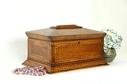 Victorian Antique Handcrafted Inlaid Keepsake Box or Jewelry Chest #33769