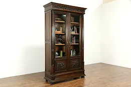 Renaissance Carved Walnut Italian Antique Library Bookcase #33970