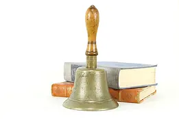 Brass Antique 1920's English Schoolmaster Bell, Signed Fiddian #33667