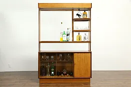 Midcentury Modern 1960 Vintage Scandinavian Teak Bar or Room Divider  #34756