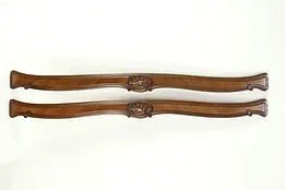 Pair of Antique Salvage Shell Carved Walnut French Bed Rails #35061