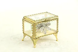 Gold Plated Beveled Glass Vintage Jewelry Box Signed Stylebuilt  #35316