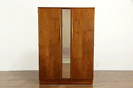 Midcentury Modern Teak 1960 Signed Vintage Armoire, Wardrobe or Closet #35572