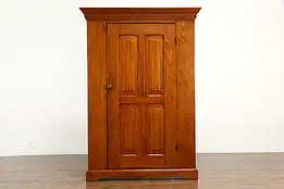 Victorian Country Pine Antique Farmhouse Armoire, Wardrobe or Closet #35246