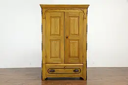 Victorian Antique Farmhouse Armoire, Wardrobe or Closet, Original Paint #35581