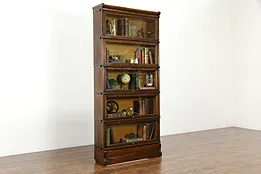 Lawyer Original Antique 5 Stack Quarter Sawn Oak Office Bookcase, Macey #34235