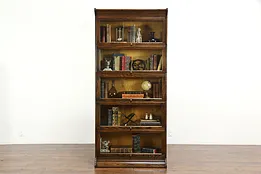 Oak Antique Lawyer 5 Stack Library or Office Bookcase GRM #35455