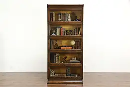 Oak Antique Lawyer 5 Stack Library or Office Bookcase GRM #35455