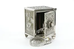 Nickel Antique Miniature Coin Bank, Combination Lock, National Safe #36265