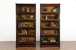 Pair of 5 Stack Antique Lawyer Office Bookcases, All Original, Macey #36323