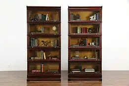 Pair of 5 Stack Antique Lawyer Office Bookcases, All Original, Macey #36323