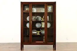 Arts & Crafts Mission Oak Antique China Cabinet or Craftsman Bookcase #35071