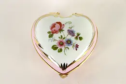 Porcelain Trinket or Keepsake Box, Heart Shape, Limoges France #36204