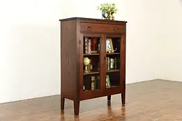 Farmhouse Antique Walnut Country China Cabinet or Bookcase #33593