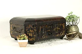 Hand Painted Antique Japanese Lacquer Calligraphy Writing Box #36510