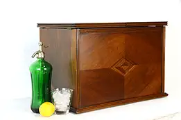 Art Deco Antique Tabletop Cocktail Bar Cabinet, Automatic Lifting Caddy #36728