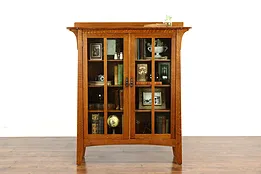 Arts & Crafts Mission Oak Craftsman Bookcase China Cabinet Signed Limbert #37419