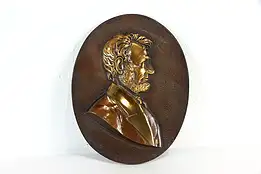 Presidential Antique Solid Bronze Relief Plaque, Abraham Lincoln, 10.5  #37447