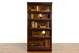 Lawyer Antique 5 Stack Craftsman Office Bookcase, Wavy Glass, Macey #37016