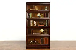 Lawyer Antique 5 Stack Craftsman Office Bookcase, Wavy Glass, Macey #37016