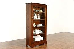 Oak Farmhouse Bookcase or Bath Cabinet Signed Larkin #37292