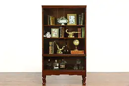 Oak Antique Office Bookcase, Sliding Glass Doors, Macey #37532