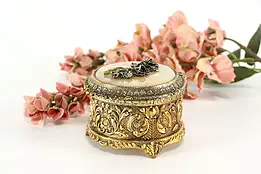 Gold Plated Filigree Vintage Jewelry or Keepsake Box, Velvet #37693