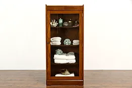 Oak Antique Bookcase or Farmhouse Bath Cabinet, Adjustable Shelves #37829